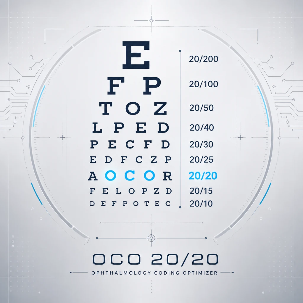 OCO 20/20 Coding Optimizer Snellen chart logo
